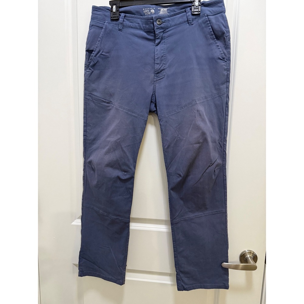 Mountain‎ Hardwear Mens AP Hiking Pants Blue Grey 34x30 Articulated Knee Stretch